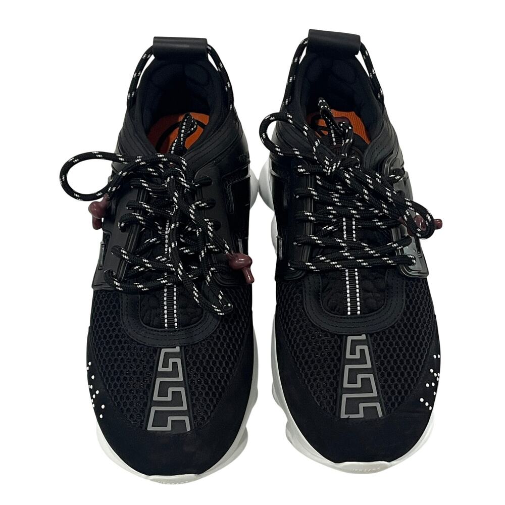 *DS7 VERSACE Men's Chain Reaction Sneakers Black IT43/US10